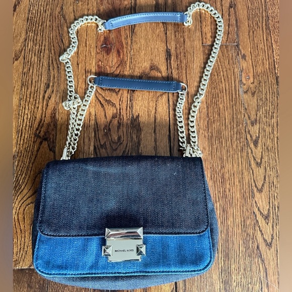 Michael Kors Sloan Denim Chain Shoulder Bag - Picture 4 of 15